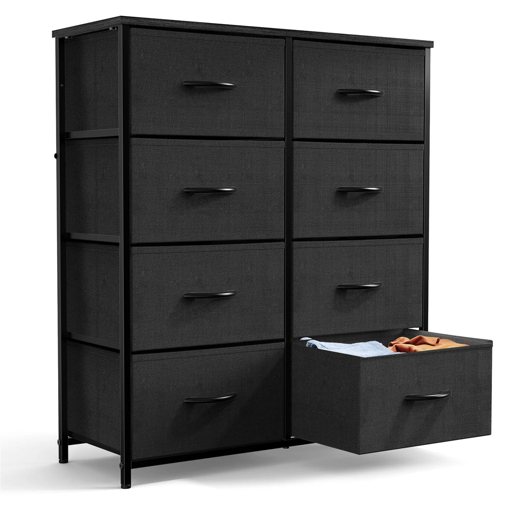 Brown 8 Fabric Drawer Dresser TV Stand M257