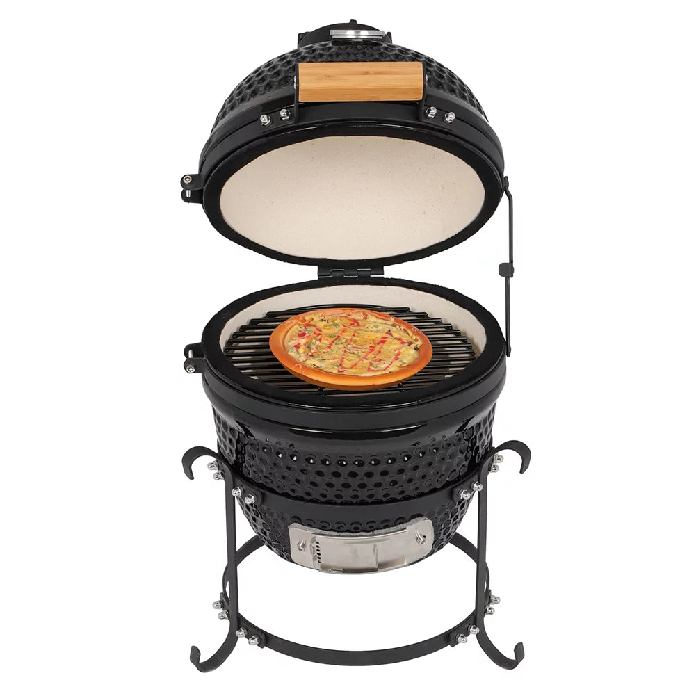 13in Black Ceramic Charcoal Kamado Grill Q2111