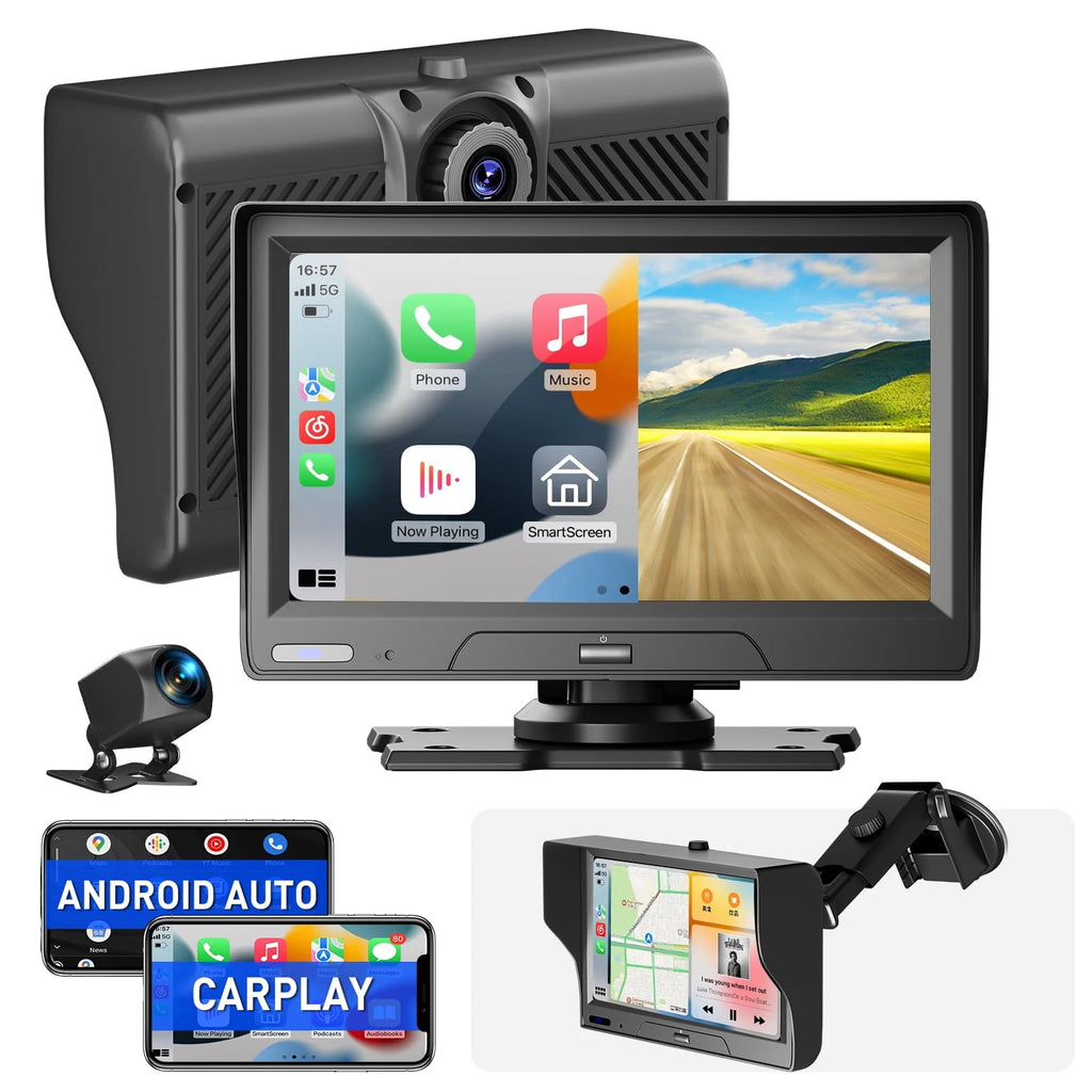 7 inch Touchscreen Wireless Apple Carplay Android Auto Dash Cam O765361