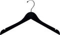 Black Velvet 17 inch Flat Hangers with Non-Slip Flocking P394