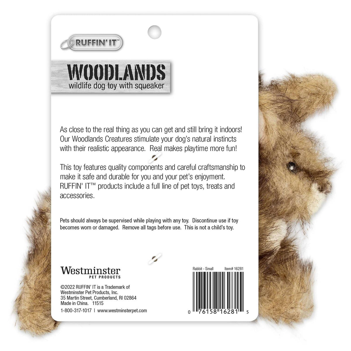 Woodlands Rabbit Plush Dog Toy S648988