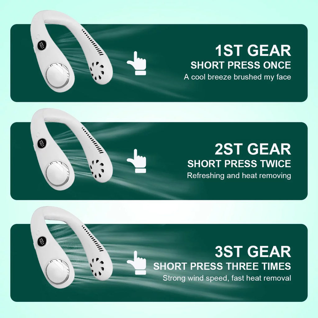 White Portable Neck Fan U1346