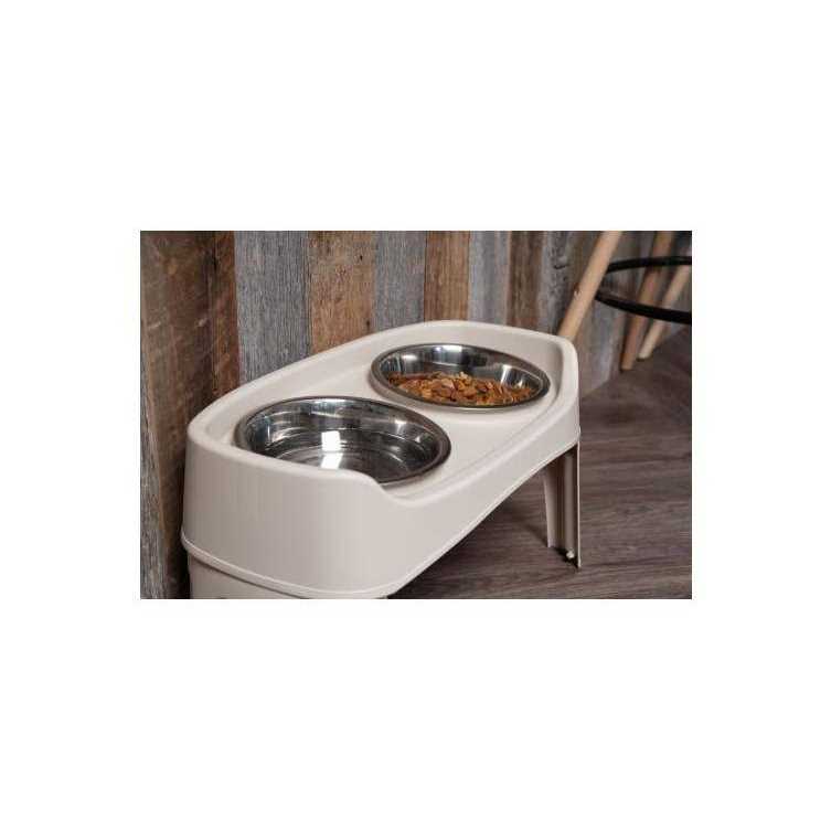 12 inch Elevated Dog Bowls with 2 Qt Stainless Steel Bowls S542043