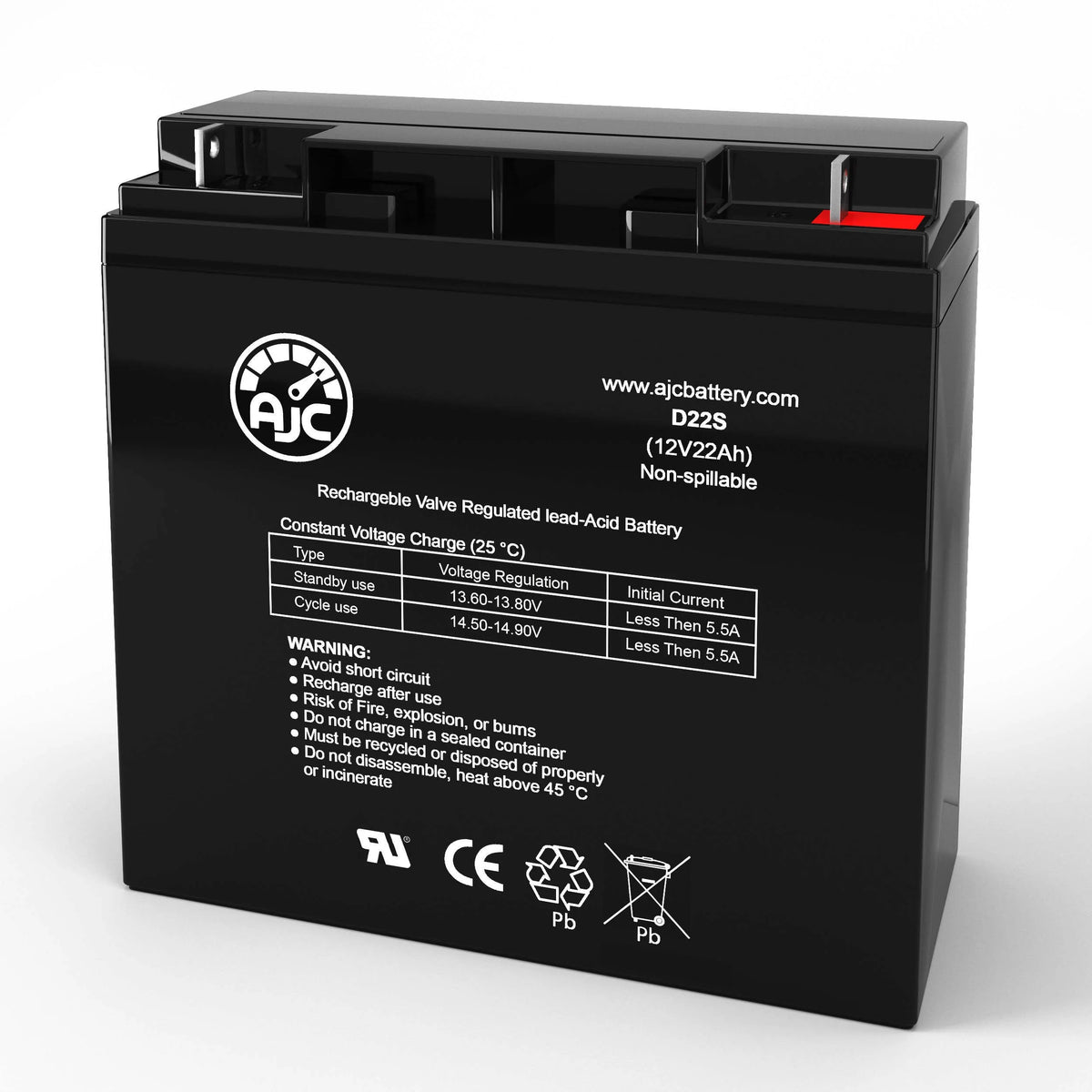 12V 22Ah Mobility Scooter Battery O6793