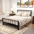 Black Metal Platform Bed Frame with Headboard and Footboard B7712