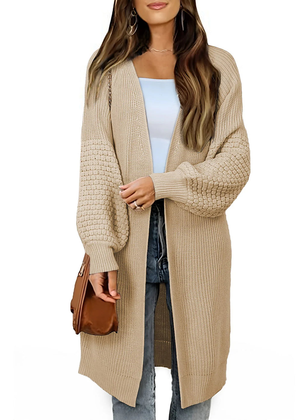 Oversized Cable Knit Cardigan E7932