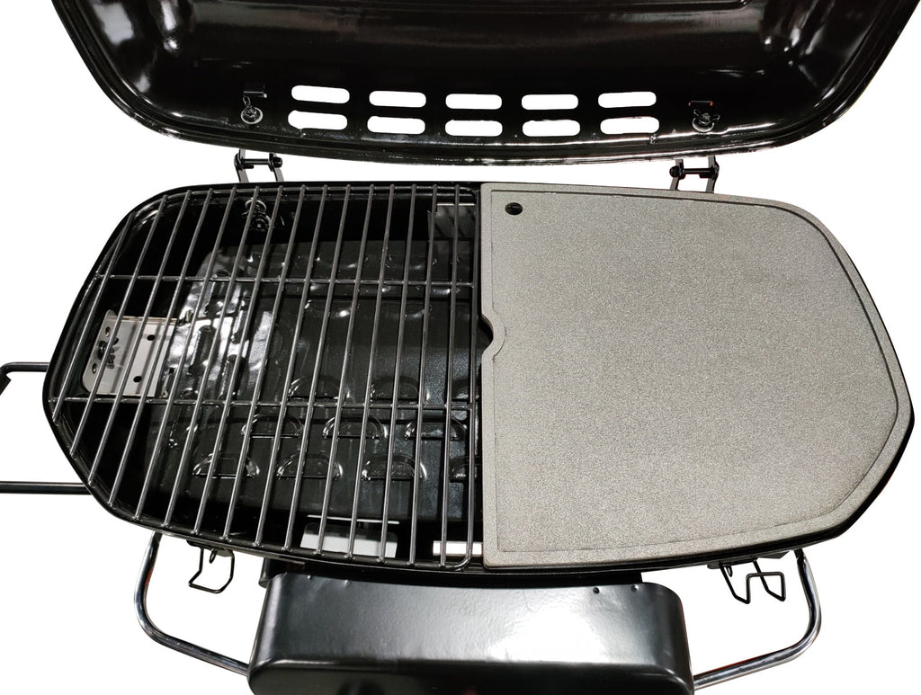 2 Burner Portable Propane Gas Griddle Grill with Folding Cart U779344