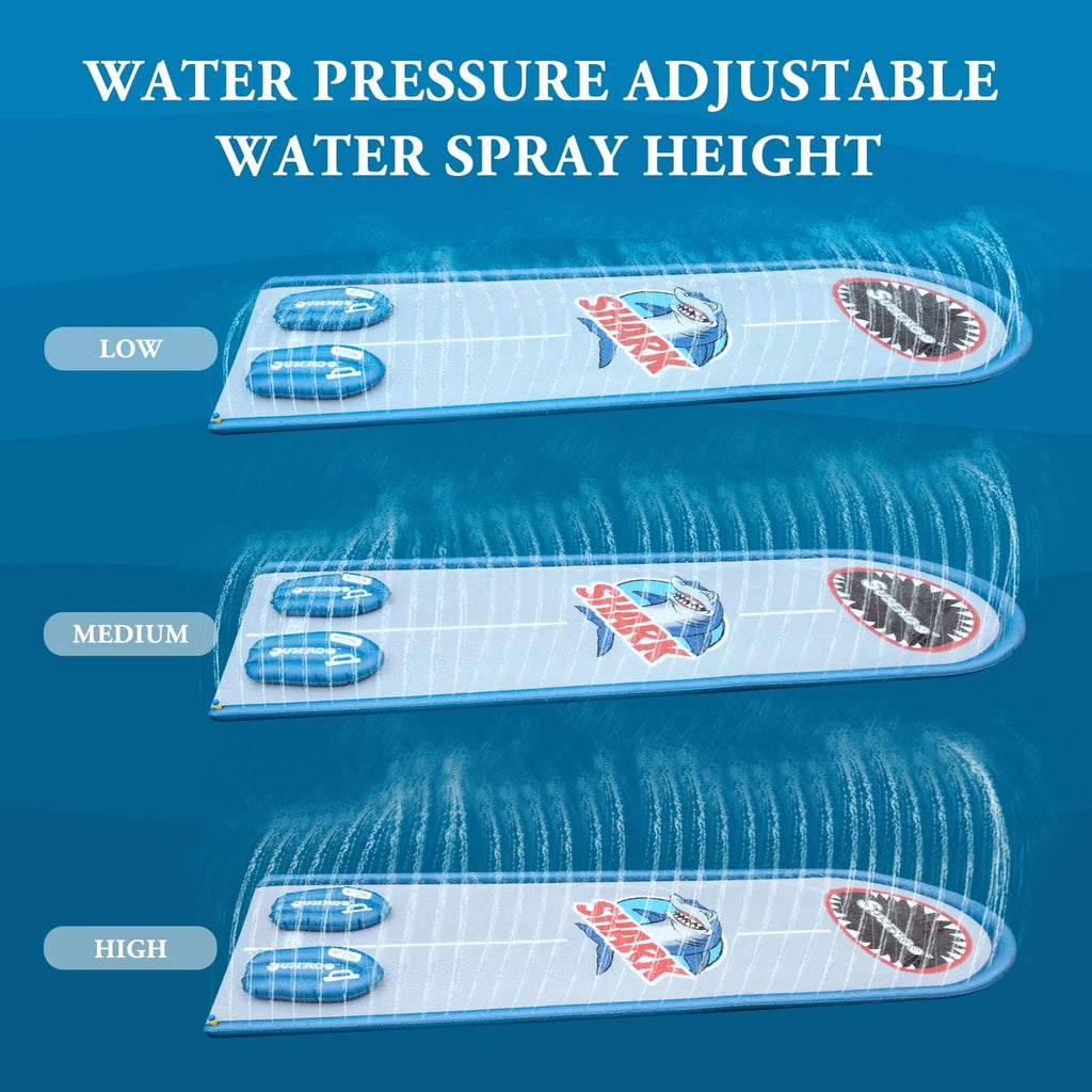Inflatable Lawn Water Slide with 2 Bodyboards, 15.7x4.3ft X230