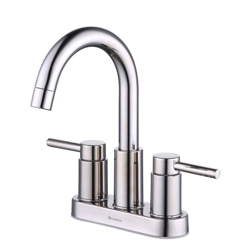 4 in. Centerset Double Handle High-Arc Bathroom Faucet in Polished Nickel N6024