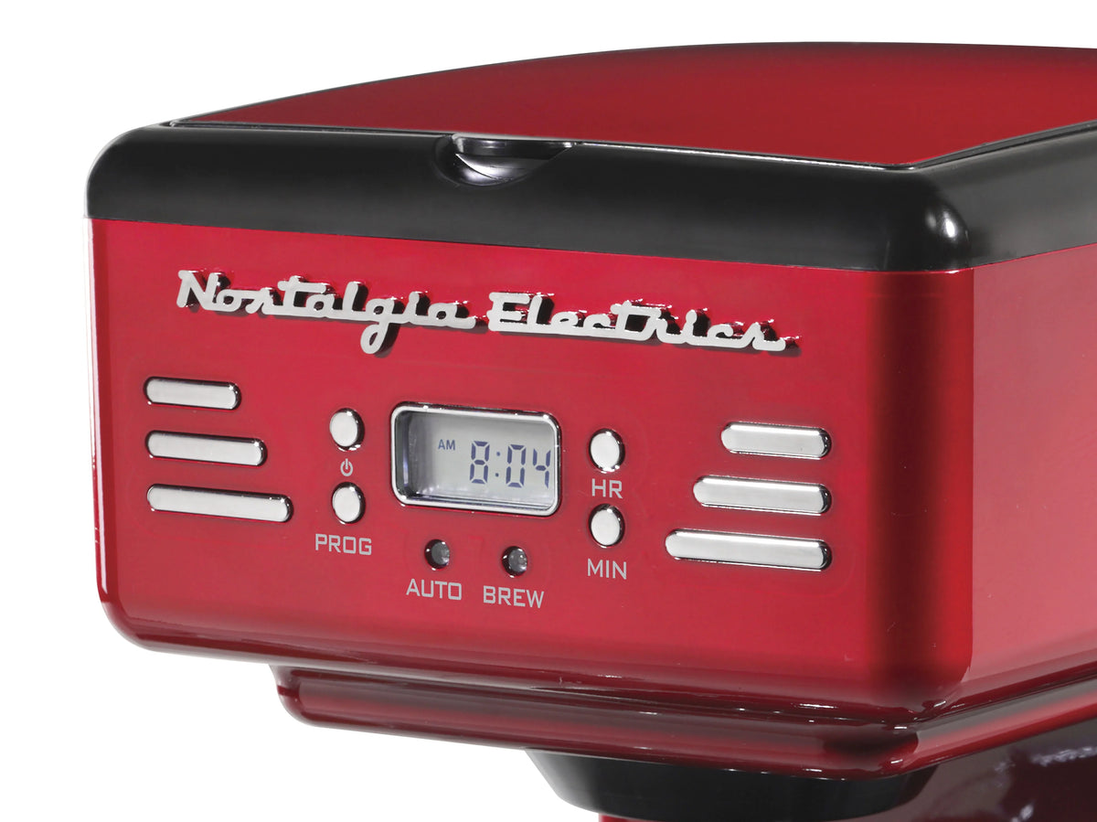Red 12-Cup Programmable Retro Coffee Maker B504791