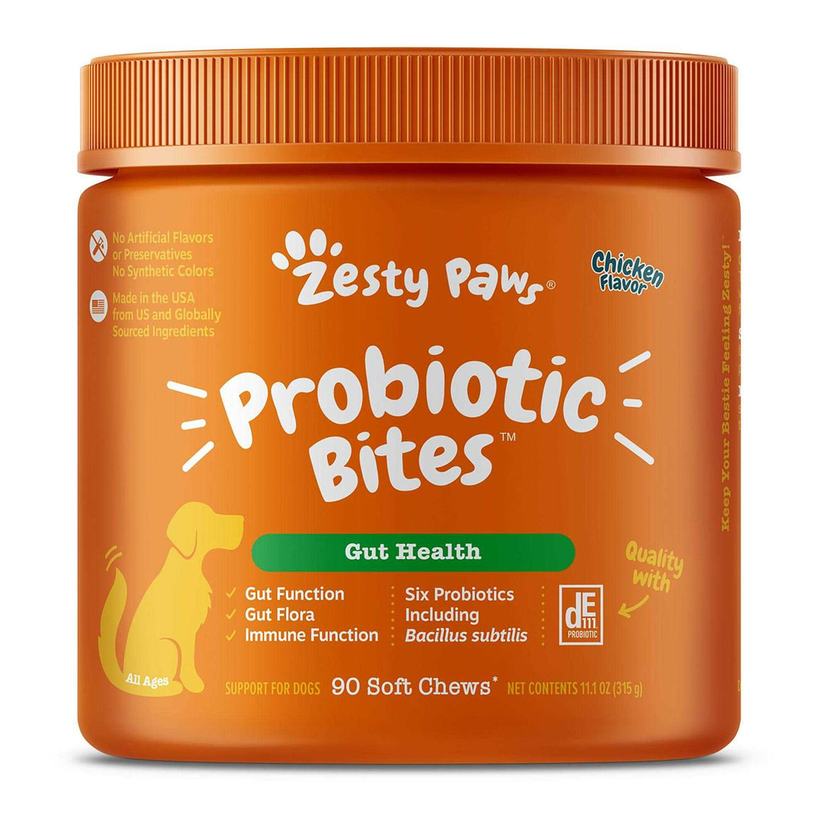 Probiotic Bites Digestive Supplement for Dogs Chicken 90 Soft Chews Z114
