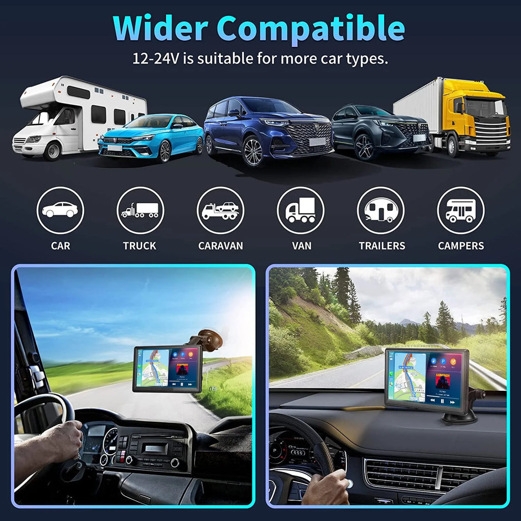 Portable Wireless Car Stereo, 7 Inch FHD Touchscreen, Backup View Camera, Apple CarPlay & Android Auto J235098