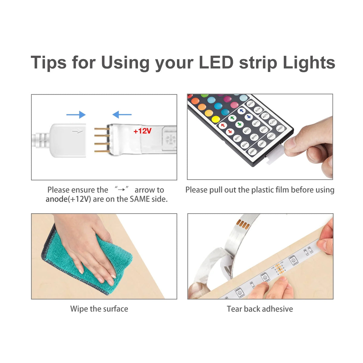 LED Strip Light 32.8ft with Remote Control and 12V Power Supply X950776