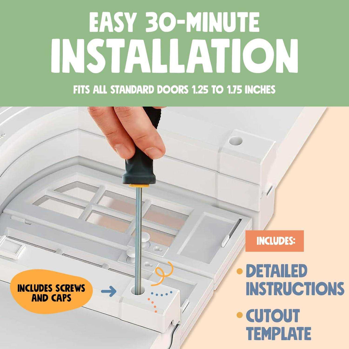 Interior Cat Door for Cats Up to 20 lbs F697001