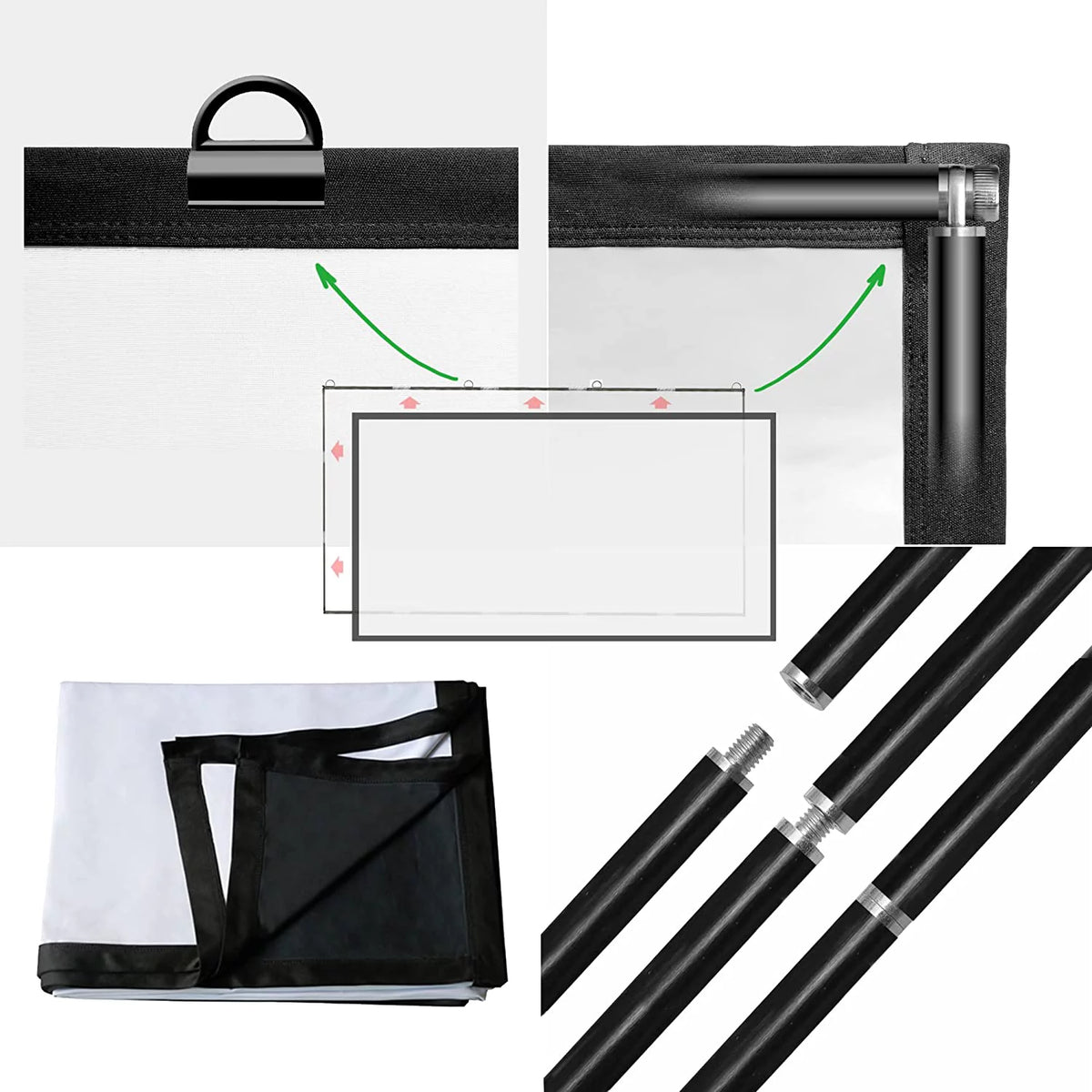 Foldable Projector Screen 120 inch 16:9 HD 4K Anti-Crease V277239